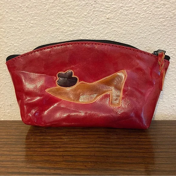 Unbranded All Leather Tapered (7”-5.5”) with Zipper Makeup Bag - Picture 1 of 11